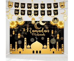 Kit Décoration Ramadan Mubarak - Bannière 180x110cm - Jusqu'à -34%