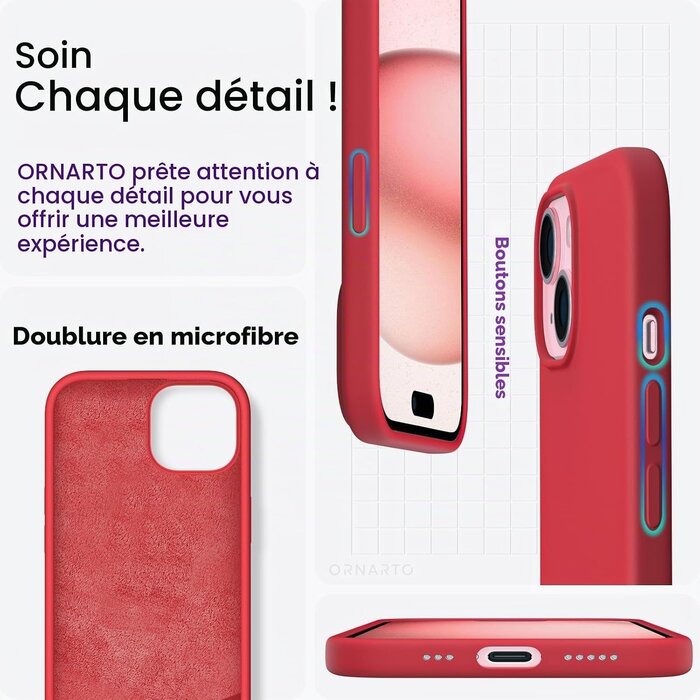 Coque iPhone 15 Silicone Liquide Rouge - Jusqu'à 32% de remise