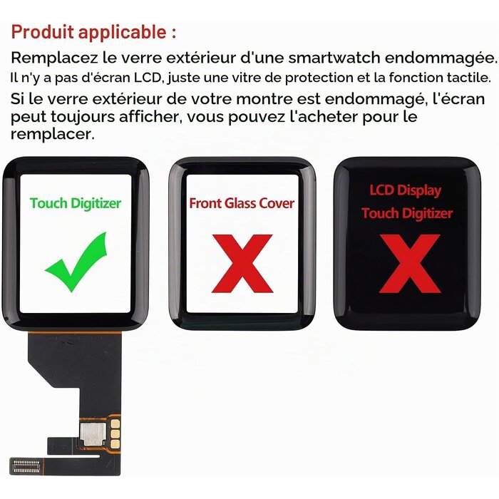 Vitre avant iWatch Series 6 44 mm - Kit de réparation - Jusqu'à -32%