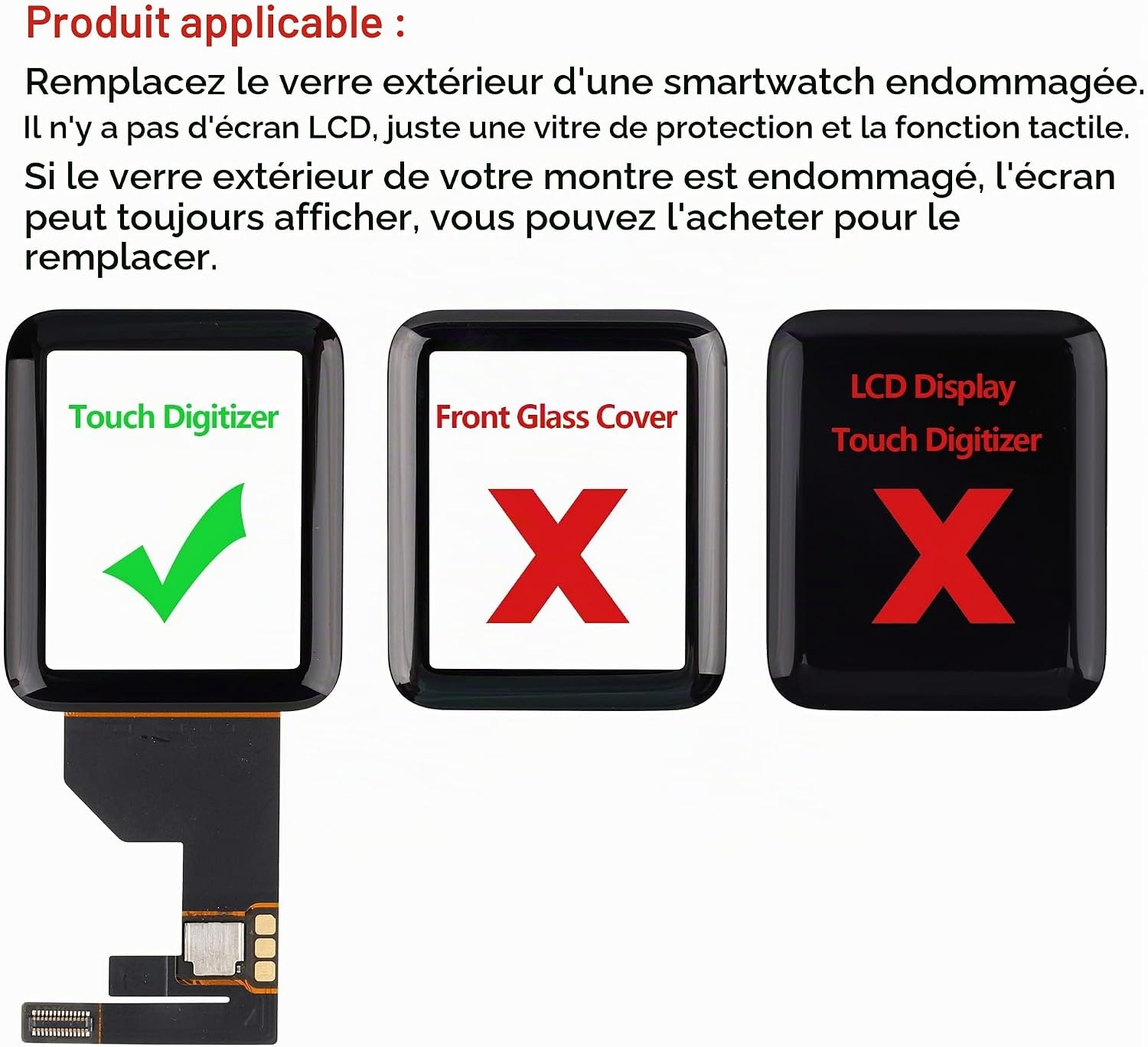 Vitre avant iWatch Series 6 44 mm - Kit de réparation - Jusqu'à -32%