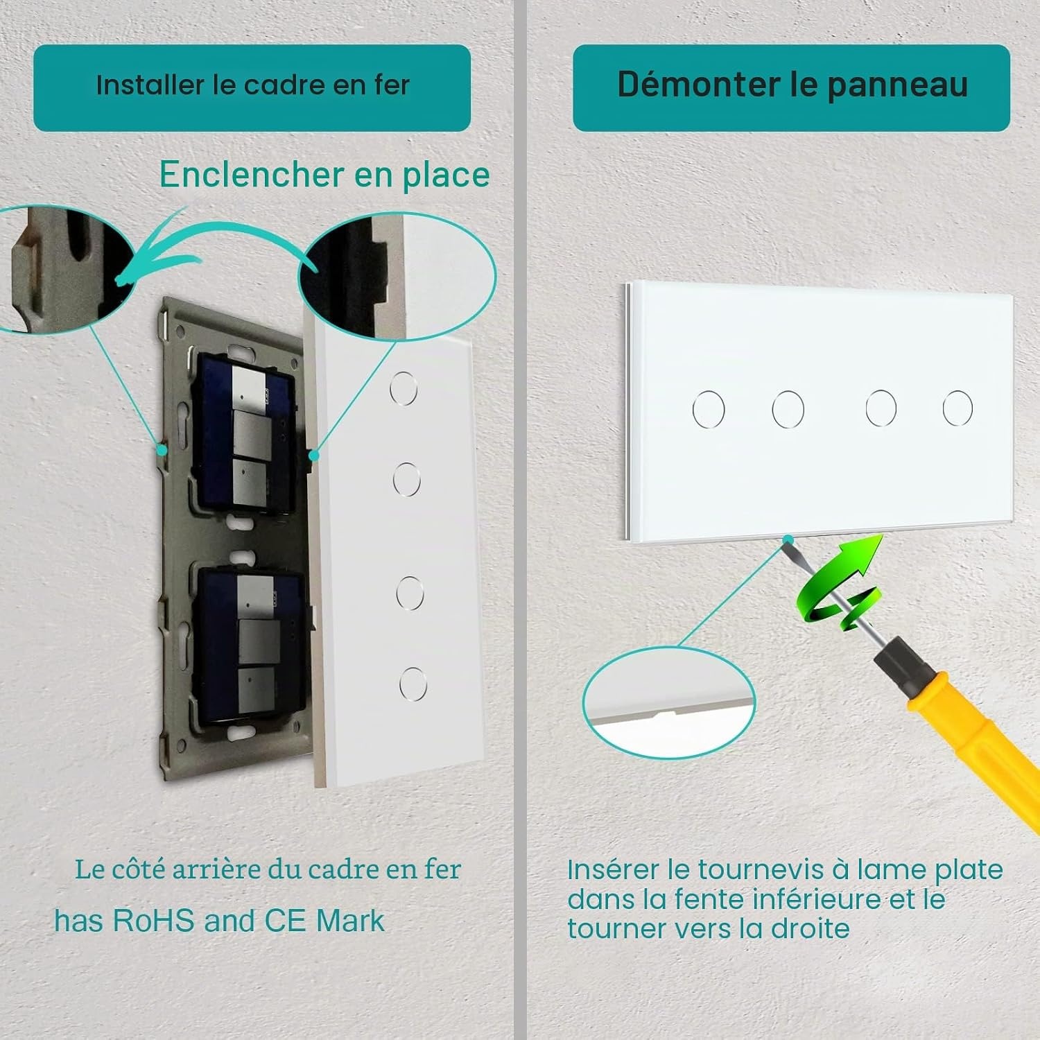 Interrupteur Mural Intelligent Double Wifi en Verre - Jusqu'à 34% de remise