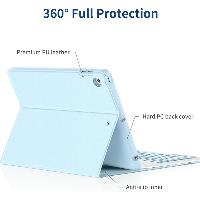 Étui clavier pour iPad 10,2" - QWERTZ - Protection 3-en-1 - Jusqu'à -51%