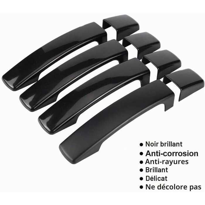 4 Caches Poignées Noir Brillant - Remise jusqu'à 34% - Stock Limité