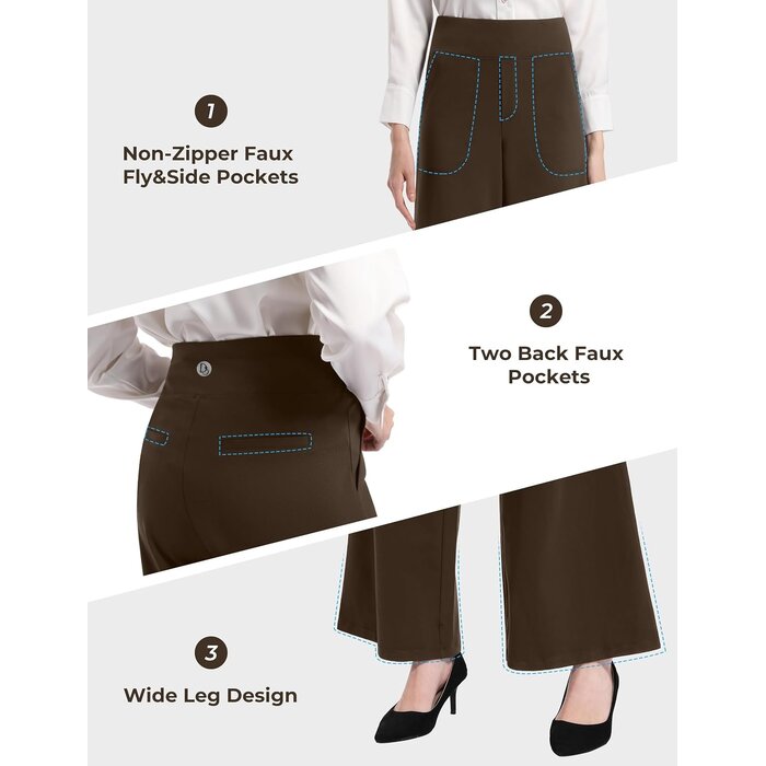 Pantalon large taille haute femme - Confort et style - Jusqu'à 32% de remise