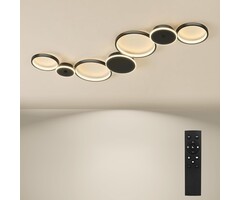 Amazon Plafonnier LED 7 anneaux dimmable - Noir - Jusqu'à -34%
