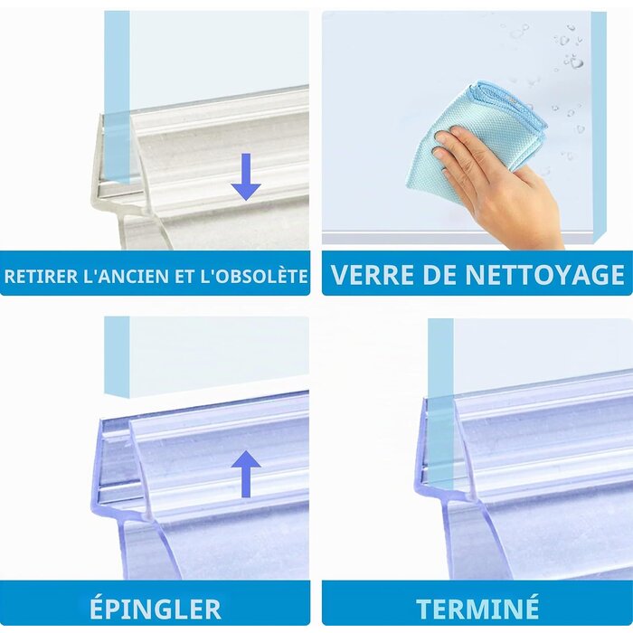 Joint d'étanchéité pour douche Type Z - 2x 80cm - Jusqu'à -33% de remise
