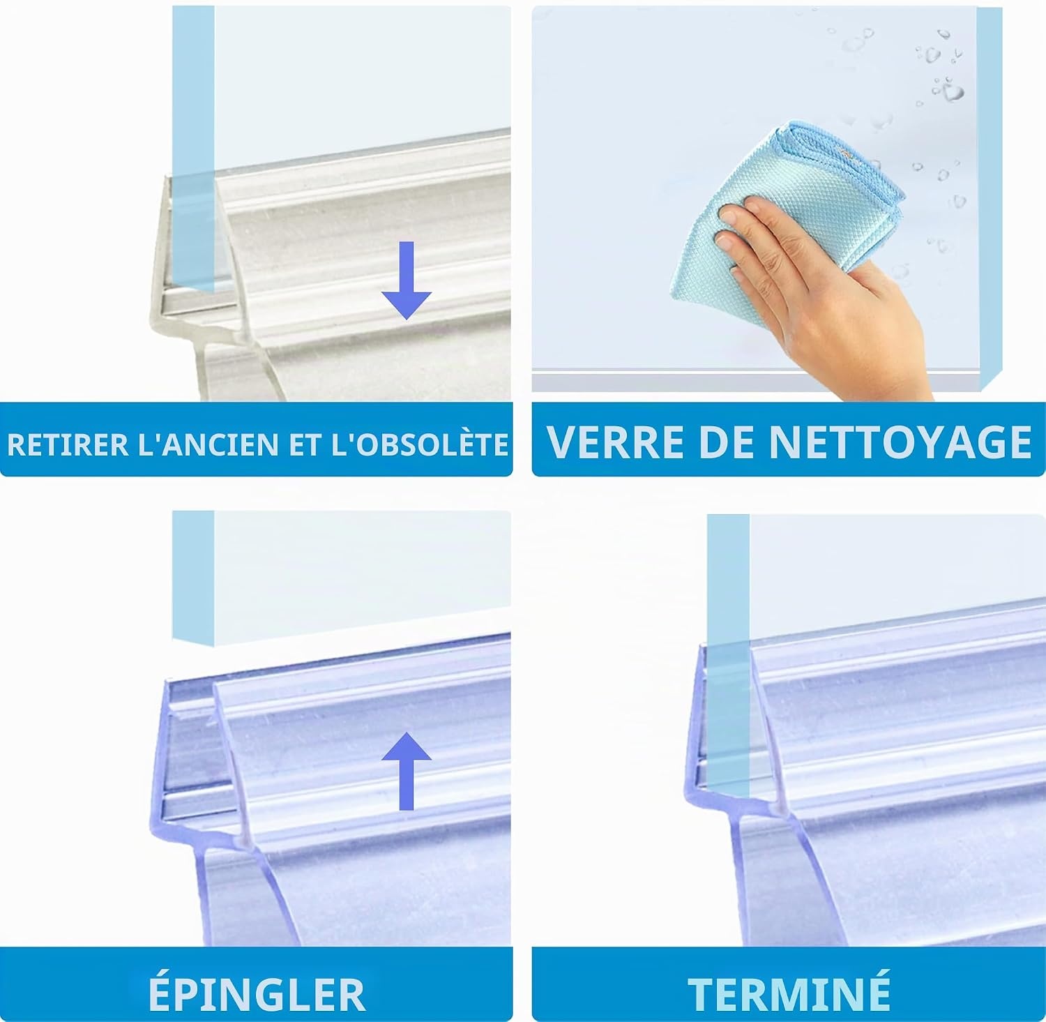 Joint d'étanchéité pour douche Type Z - 2x 80cm - Jusqu'à -33% de remise