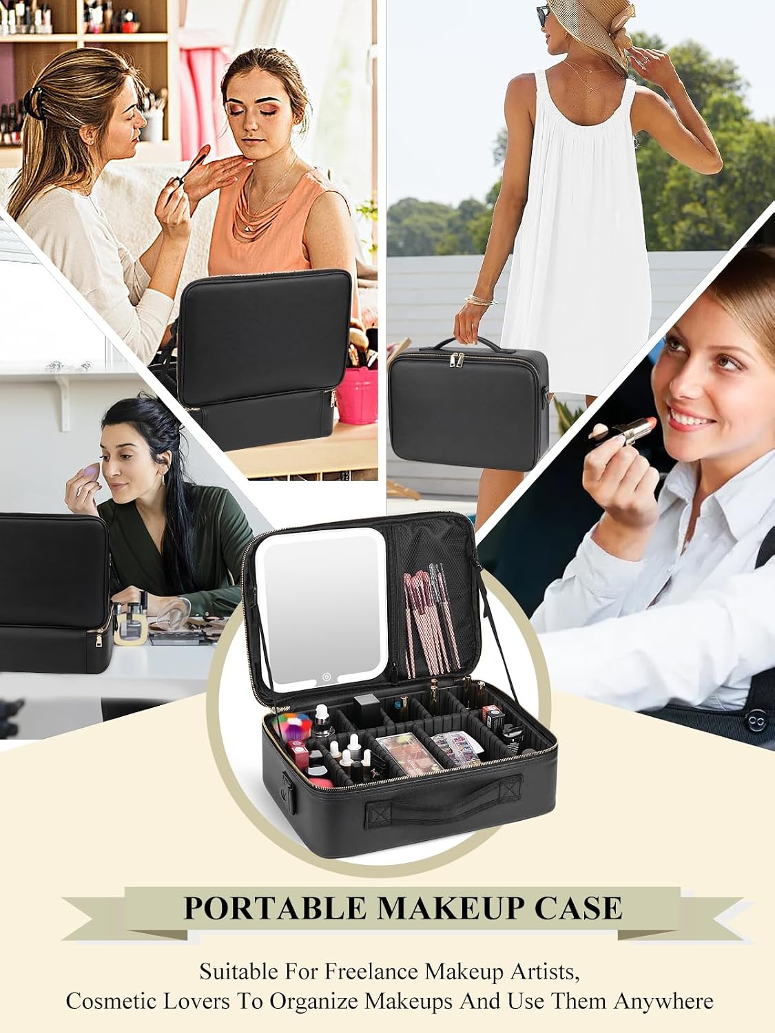 Mallette de maquillage avec miroir LED - Jusqu'à 53% de remise