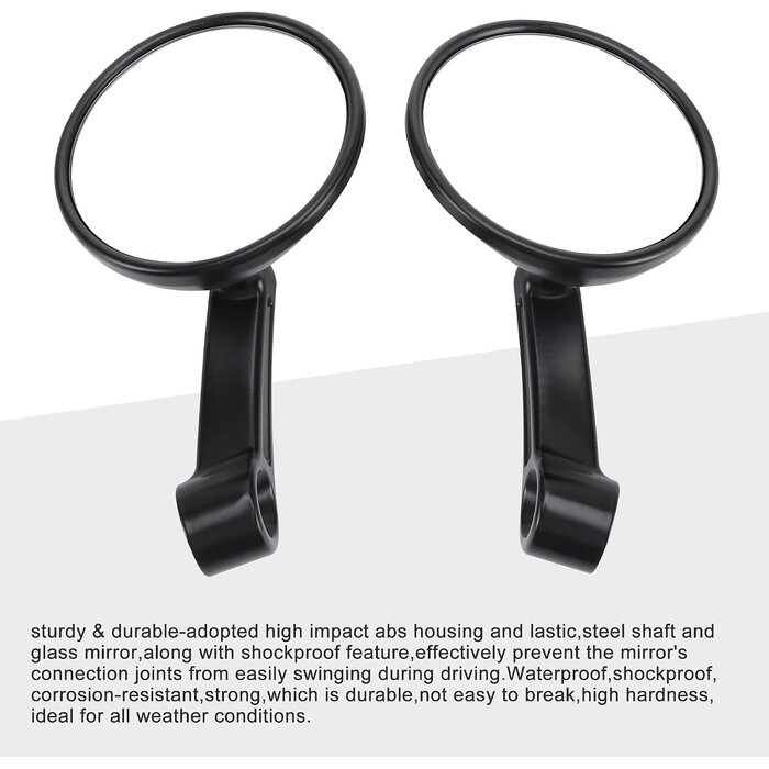 Rétroviseur universel pour guidon 22 mm - Noir - Jusqu'à 52% de réduction