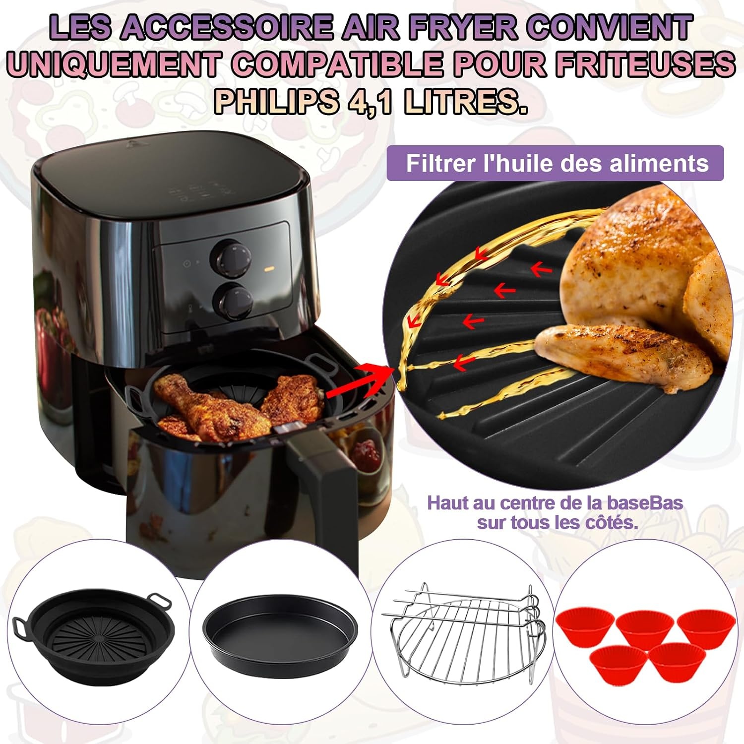 Kit d'accessoires 4 pièces pour Airfryer - Jusqu'à 51% de remise