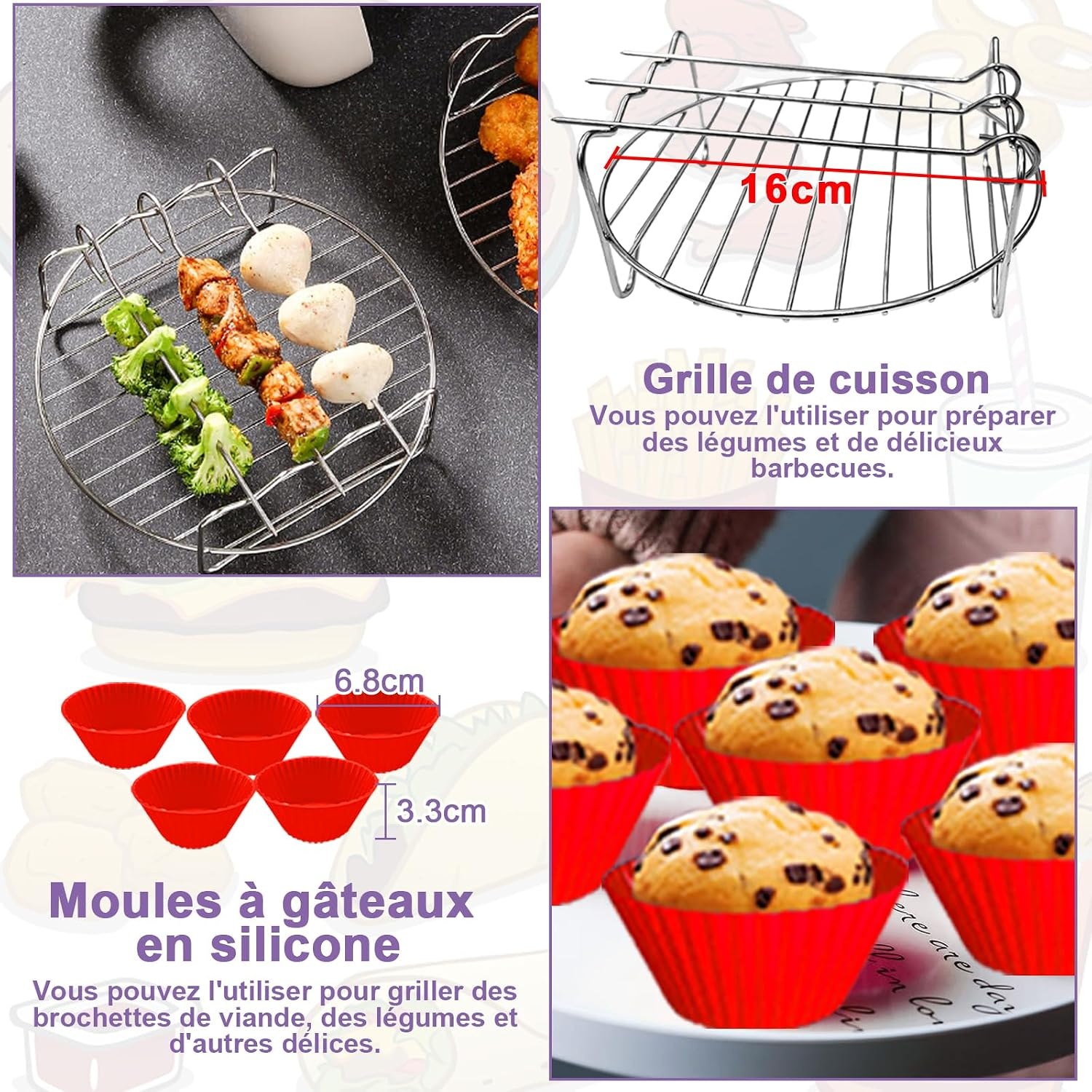 Kit d'accessoires 4 pièces pour Airfryer - Jusqu'à 51% de remise