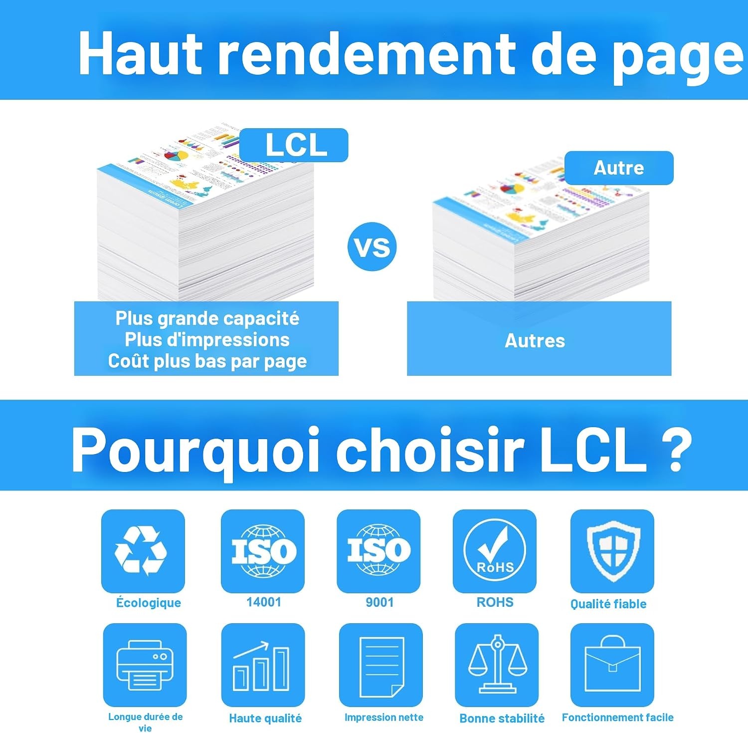 Toner compatible pour imprimante laser - Jusqu'à 52% de réduction