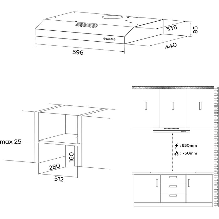 Hotte aspirante 60 cm inox - Classe A+ - Jusqu'à -59% de remise