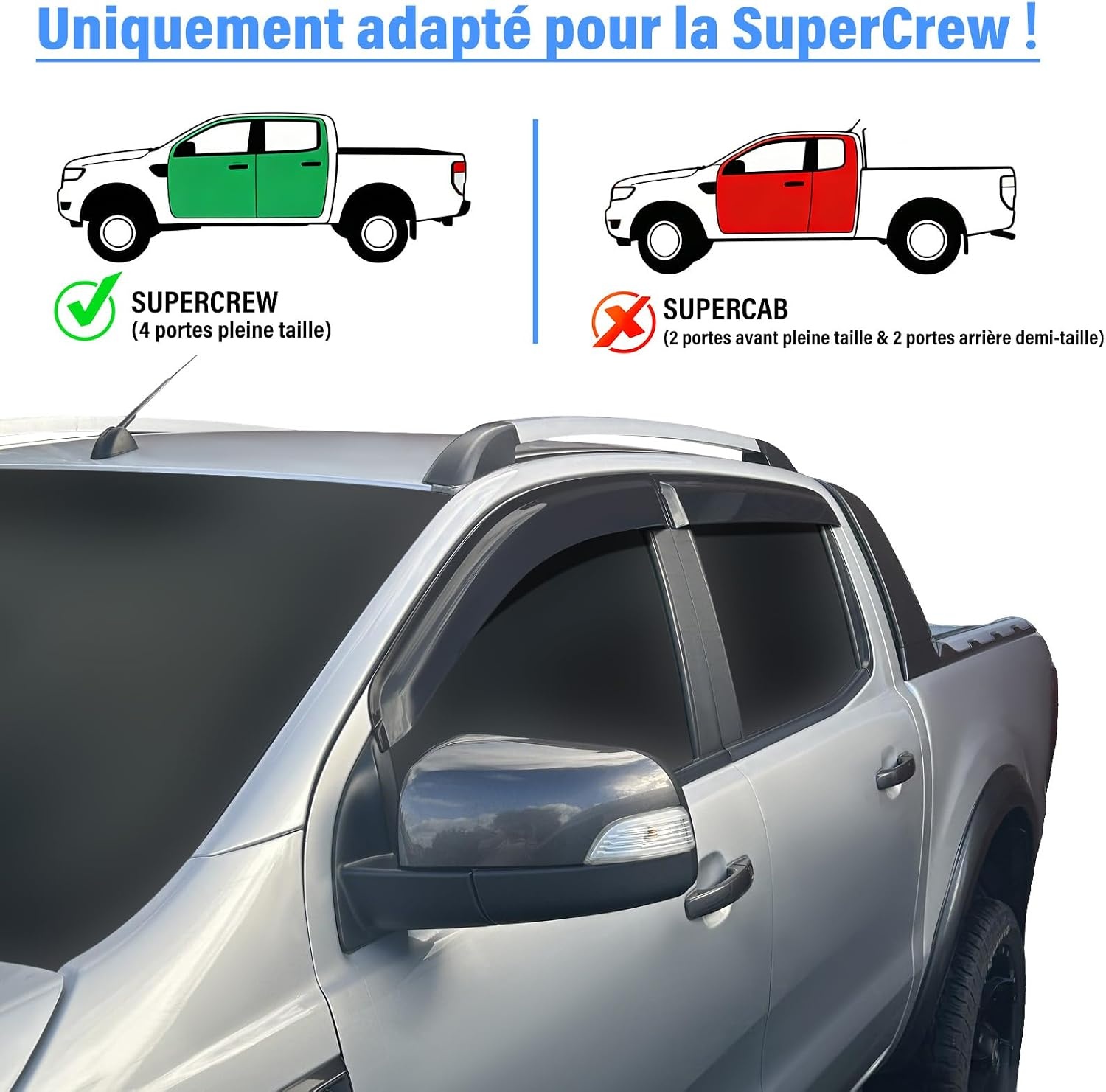 Déflecteurs d'air Ford Ranger 2012-2022 Double Cabine - Jusqu'à -36%