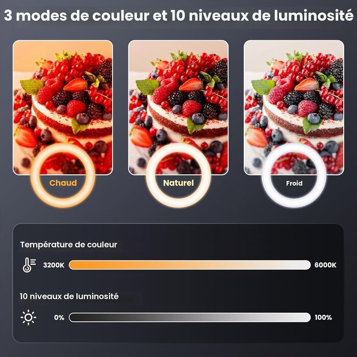 Anneau lumineux LED 10,5 pouces avec trépied - 52% de remise