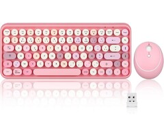 Ensemble clavier et souris sans fil rétro rose pastel - Jusqu'à 41% de remise