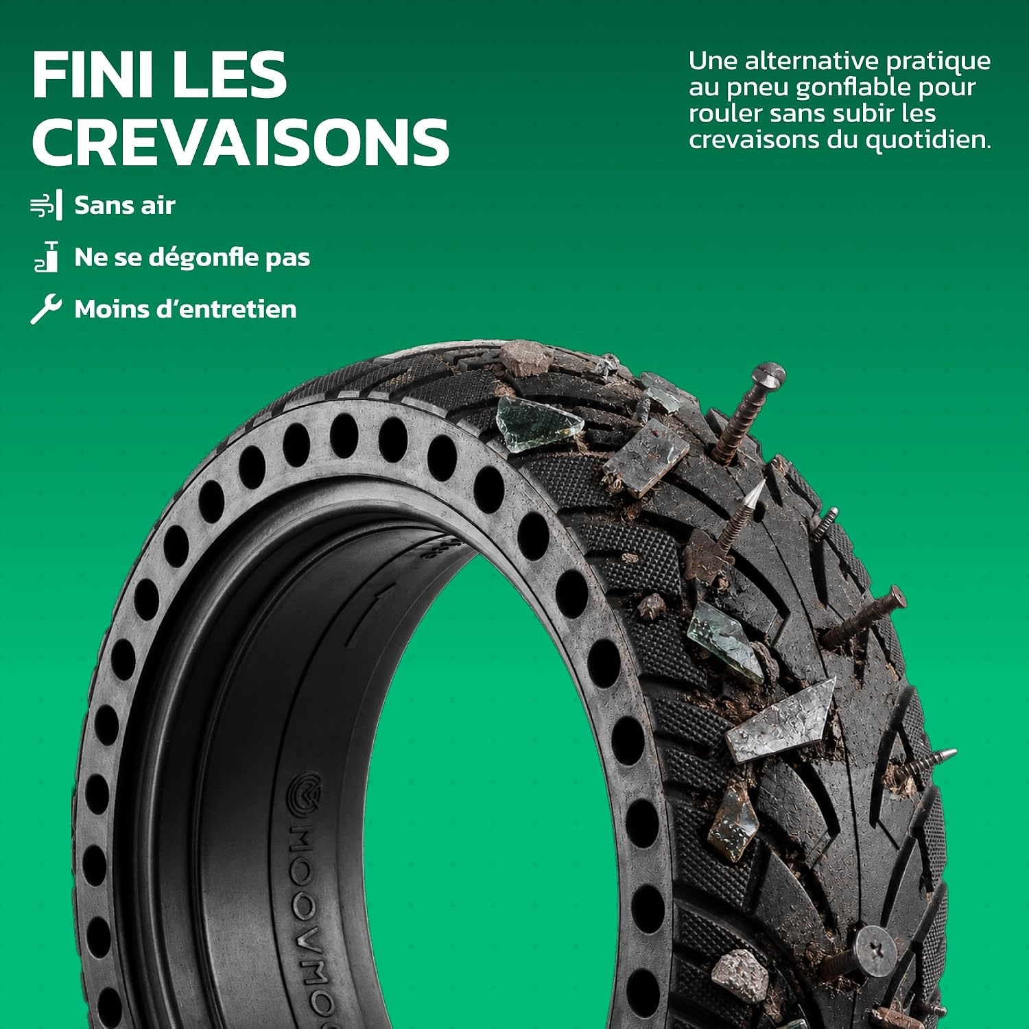 Pneu plein increvable 8,5x2,5 pouces - Jusqu'à -34% sur votre équipement