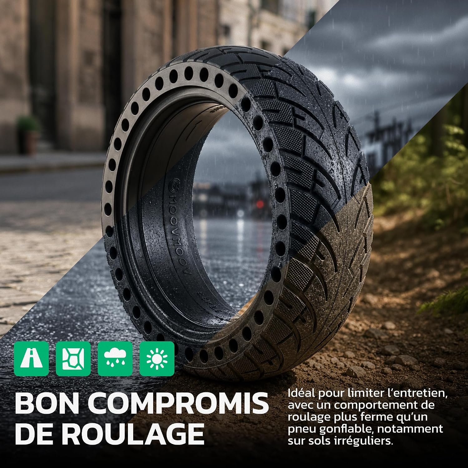 Pneu plein increvable 8,5x2,5 pouces - Jusqu'à -34% sur votre équipement