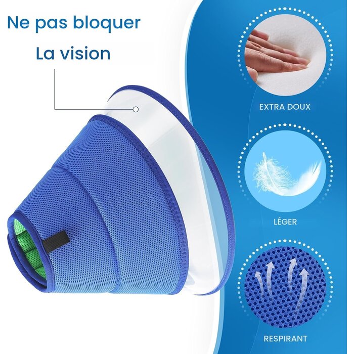 Collerette souple pour chien - Anti-léchage - Bleu T8 - Jusqu'à -32%