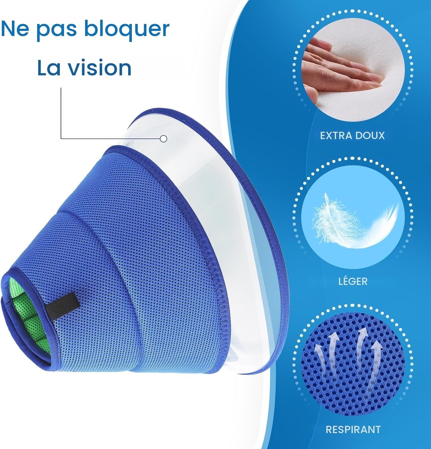 Collerette souple pour chien - Anti-léchage - Bleu T8 - Jusqu'à -32%