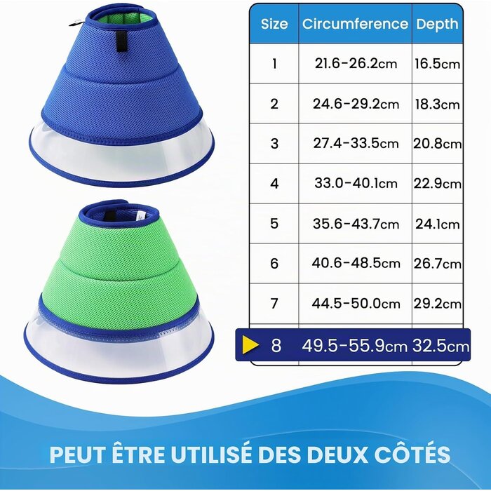 Collerette souple pour chien - Anti-léchage - Bleu T8 - Jusqu'à -32%
