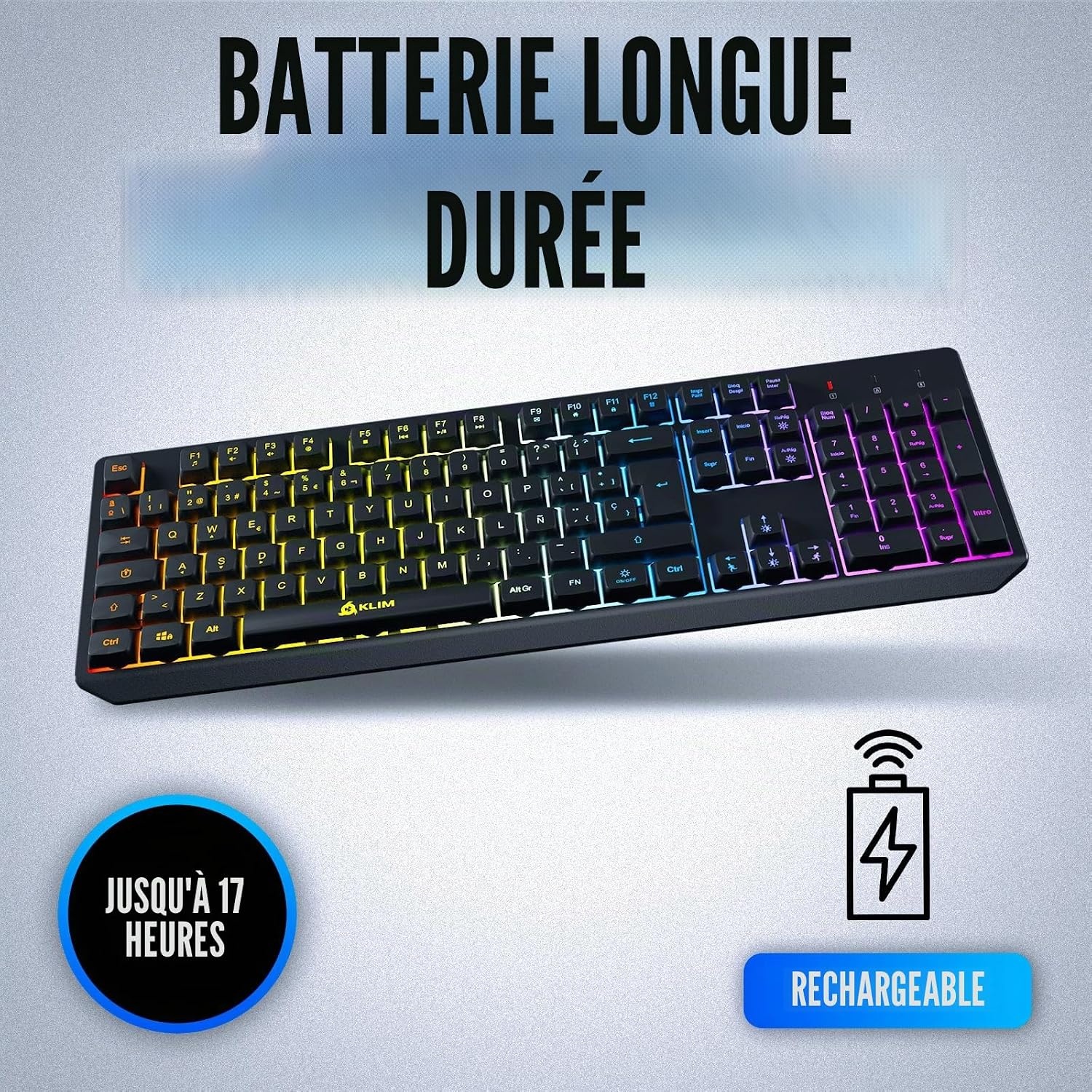 Clavier Gaming Sans Fil Espagnol RGB - Jusqu'à -40% sur l'Outlet
