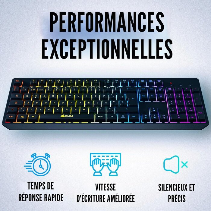 Clavier Gaming Sans Fil Espagnol RGB - Jusqu'à -40% sur l'Outlet