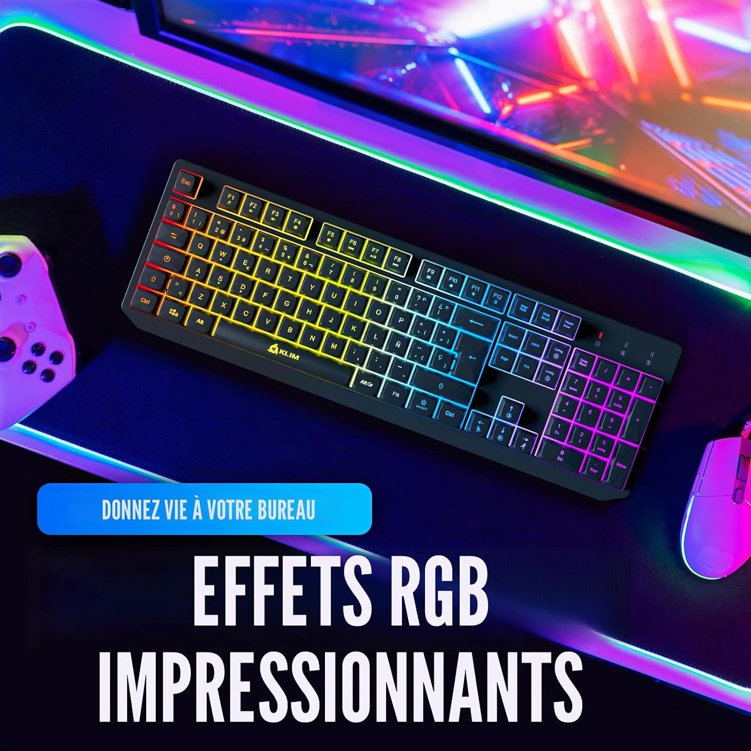 Clavier Gaming Sans Fil Espagnol RGB - Jusqu'à -40% sur l'Outlet
