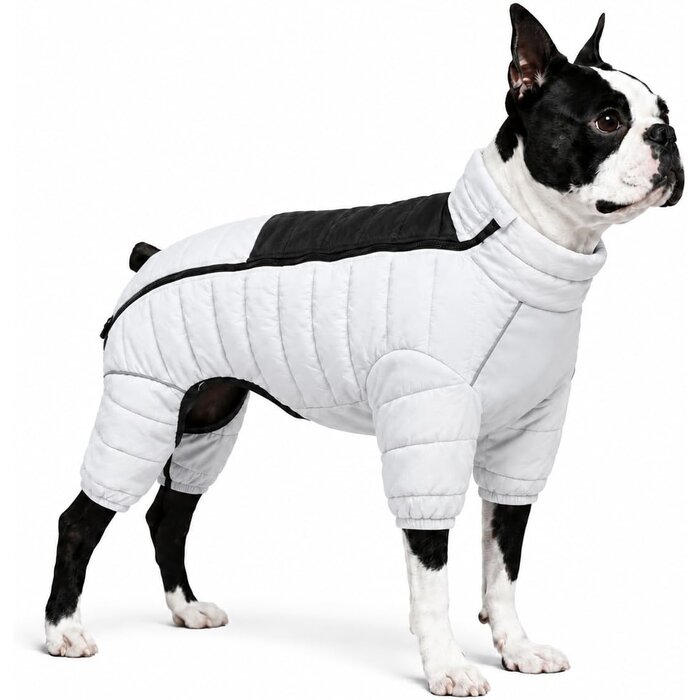 Manteau imperméable 4 pattes pour chien - Blanc cassé - XL - Jusqu'à 40% de rabais