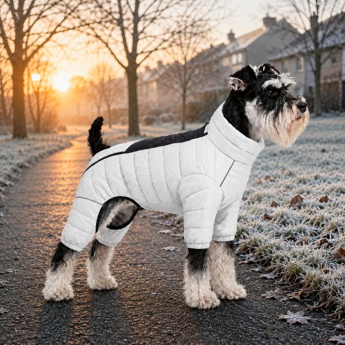 Manteau imperméable 4 pattes pour chien - Blanc cassé - XL - Jusqu'à 40% de rabais