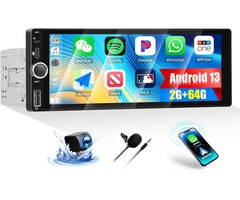 Autoradio 1-DIN Android 13 Écran 6,86" CarPlay/Android Auto - Jusqu'à 42% de remise