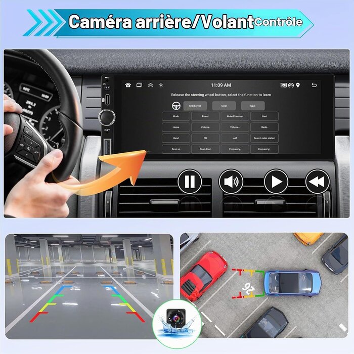 Autoradio 1-DIN Android 13 Écran 6,86" CarPlay/Android Auto - Jusqu'à 42% de remise