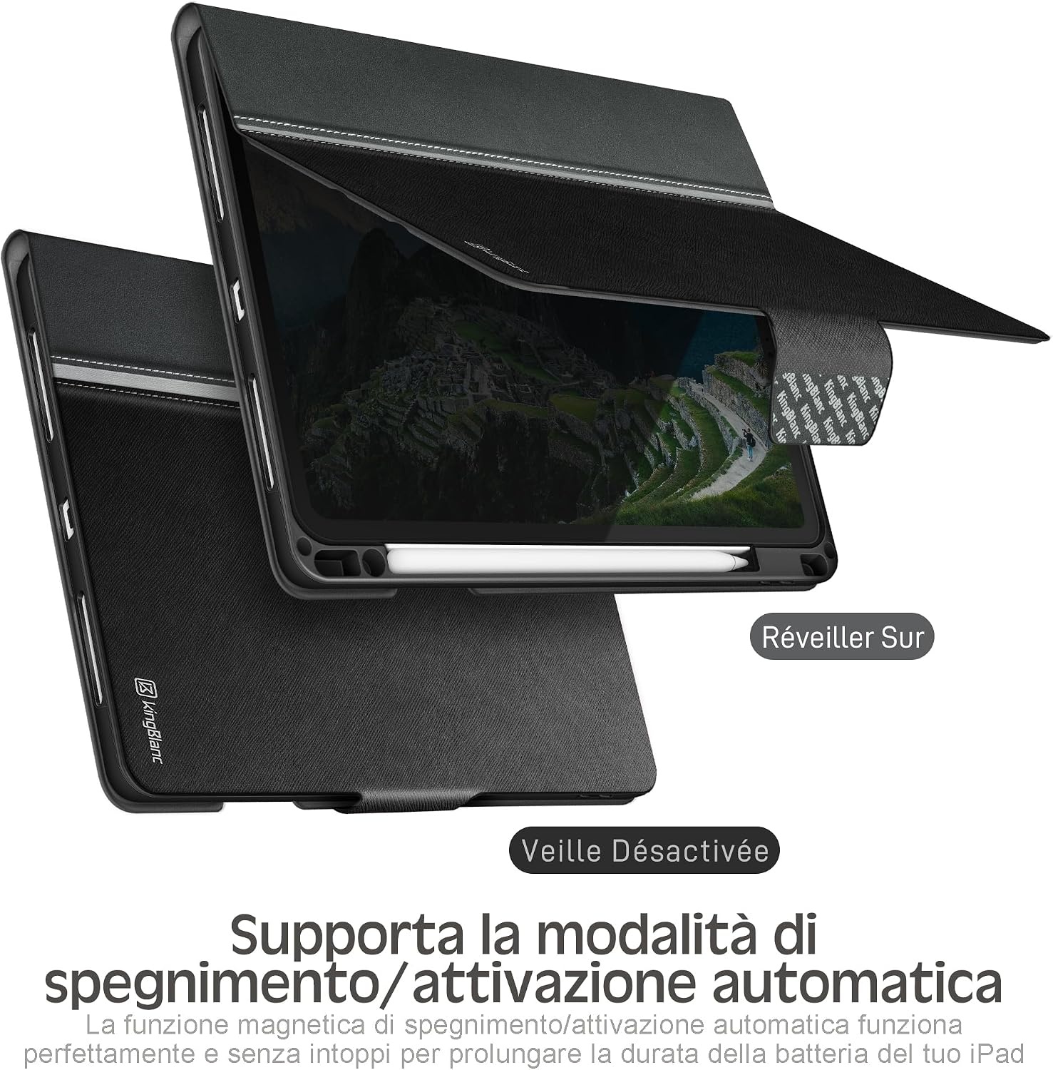 Étui pour iPad Air 10,9" - Cuir vegan - Noir - Jusqu'à 34% de remise