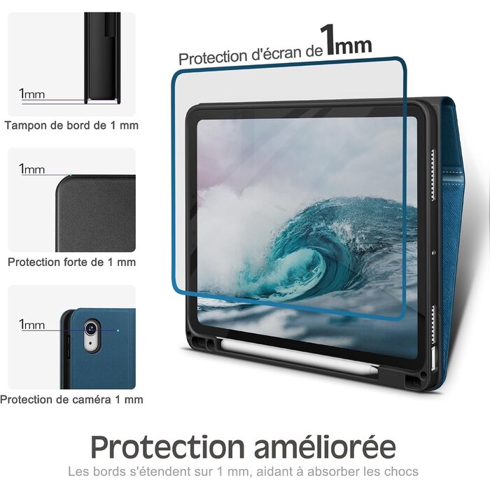 Étui iPad Air 11" et 10,9" - Bleu - Support Stylet - Jusqu'à 34% de remise