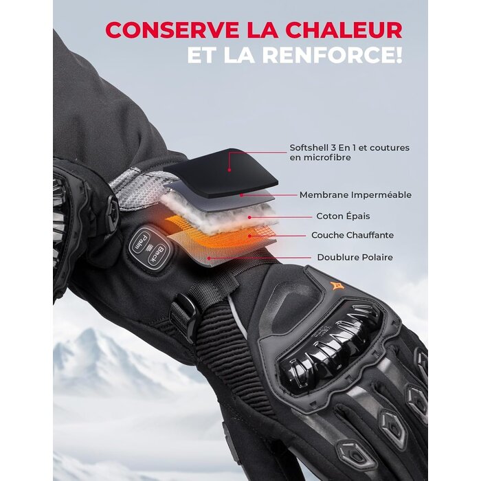 Kemimoto Gants chauffants pour moto et ski - Jusqu'à 36% de réduction