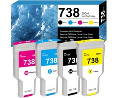 Lot de 4 cartouches 738XL pour traceurs HP - Jusqu'à 78% de remise