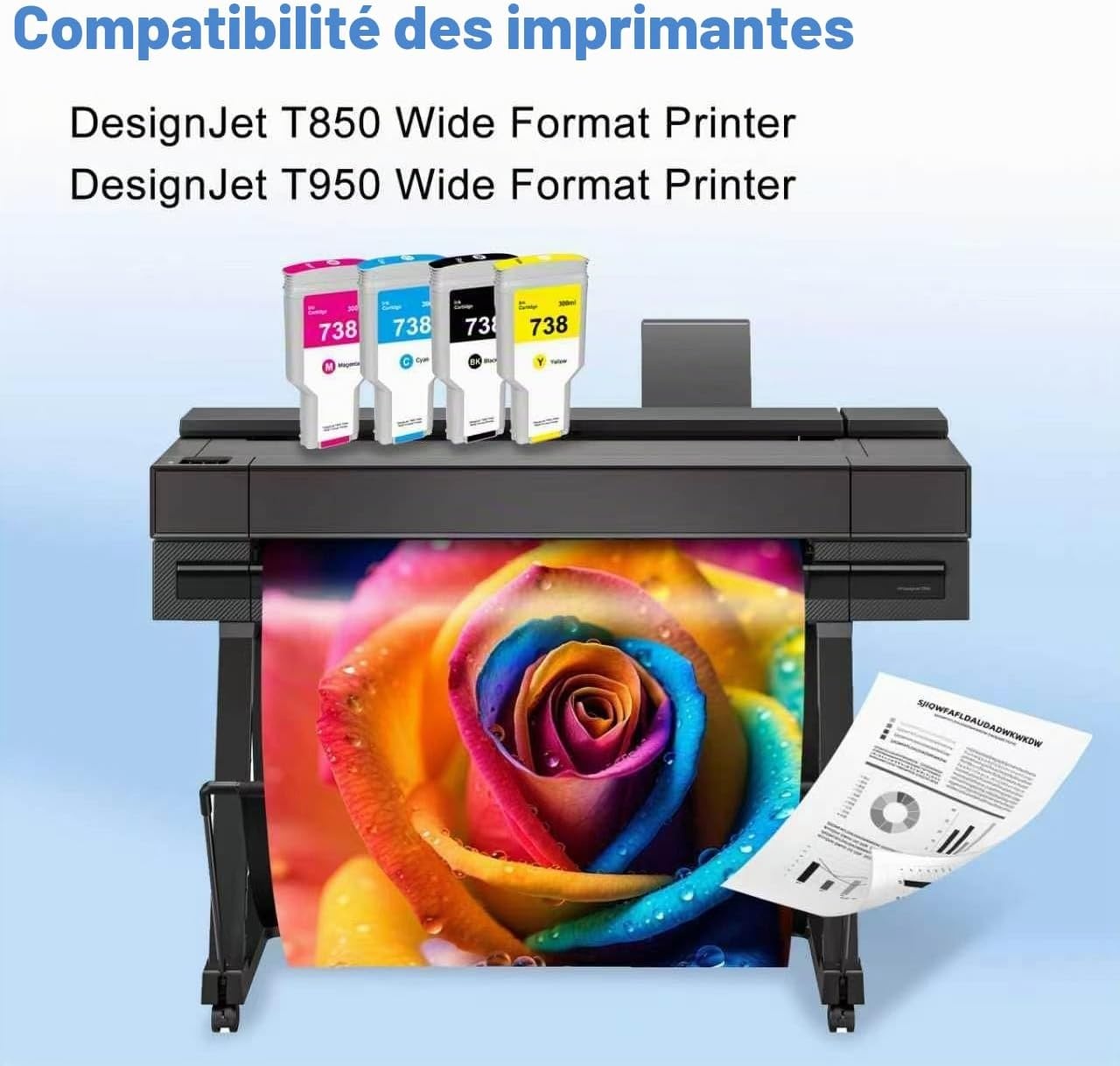 Lot de 4 cartouches 738XL pour traceurs HP - Jusqu'à 78% de remise