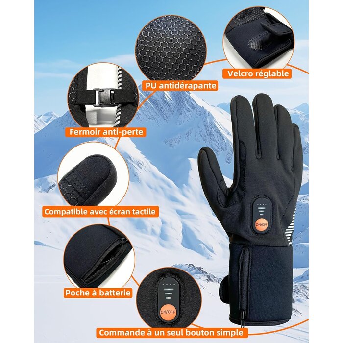 Gants chauffants imperméables tactiles - Jusqu'à -78%
