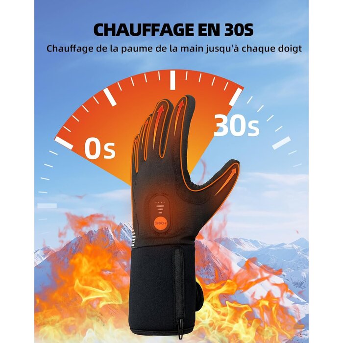 Sous-gants chauffants rechargeables - XS/S - Jusqu'à 78% de remise