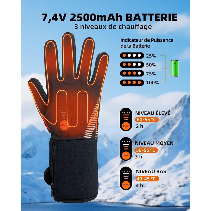 Gants chauffants rechargeables imperméables - Jusqu'à -78% de réduction