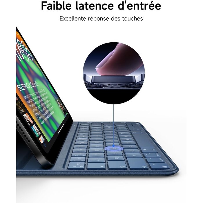 Hou Étui clavier pour iPad 10 (10,9") - QWERTY Espagnol - Bleu - Jusqu'à -76%