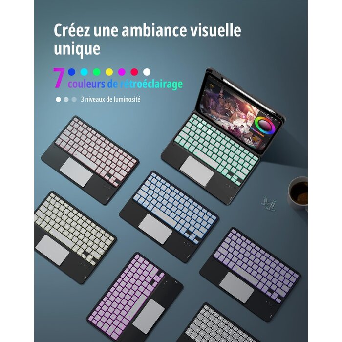 Étui clavier AZERTY pour iPad 10 (10,9") avec touchpad - Jusqu'à -77%