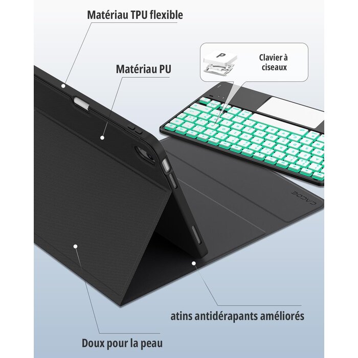 Étui clavier AZERTY pour iPad 10 (10,9") avec touchpad - Jusqu'à -77%