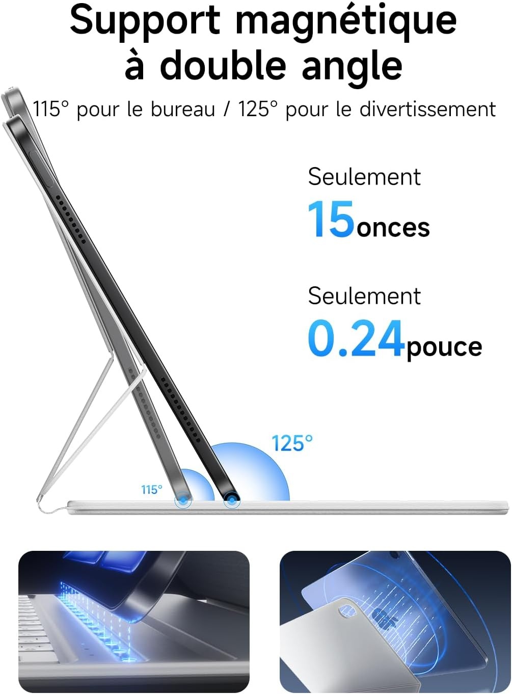 Hou Étui clavier ultra-fin pour iPad 10 - Blanc - Jusqu'à -75%