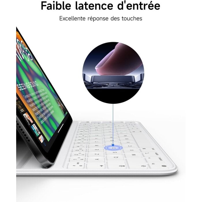 Hou Étui clavier ultra-fin pour iPad 10 - Blanc - Jusqu'à -75%