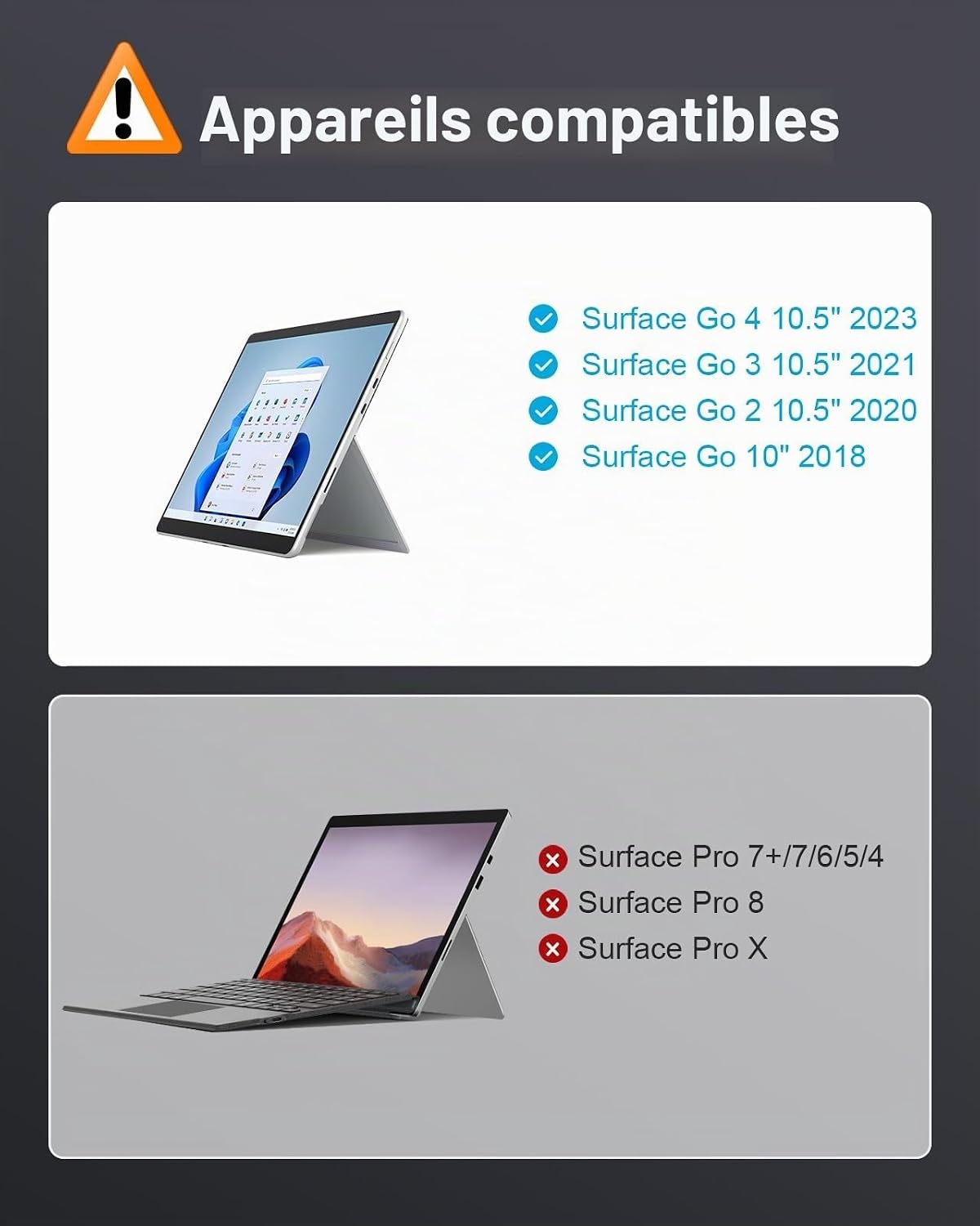 Clavier sans fil rétroéclairé pour Surface Go - Jusqu'à 37% de remise