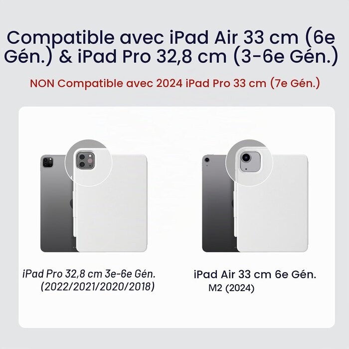 Étui folio magnétique pour iPad Air 13"/Pro 12.9" - Jusqu'à 76% de réduction