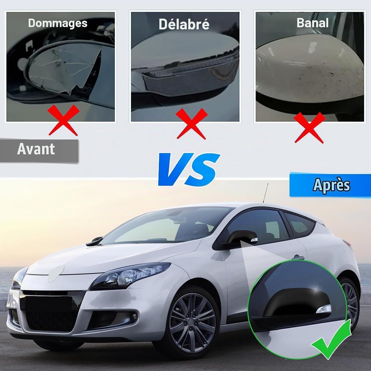 Coques de rétroviseurs pour Renault Megane MK3 - Jusqu'à 72% de remise