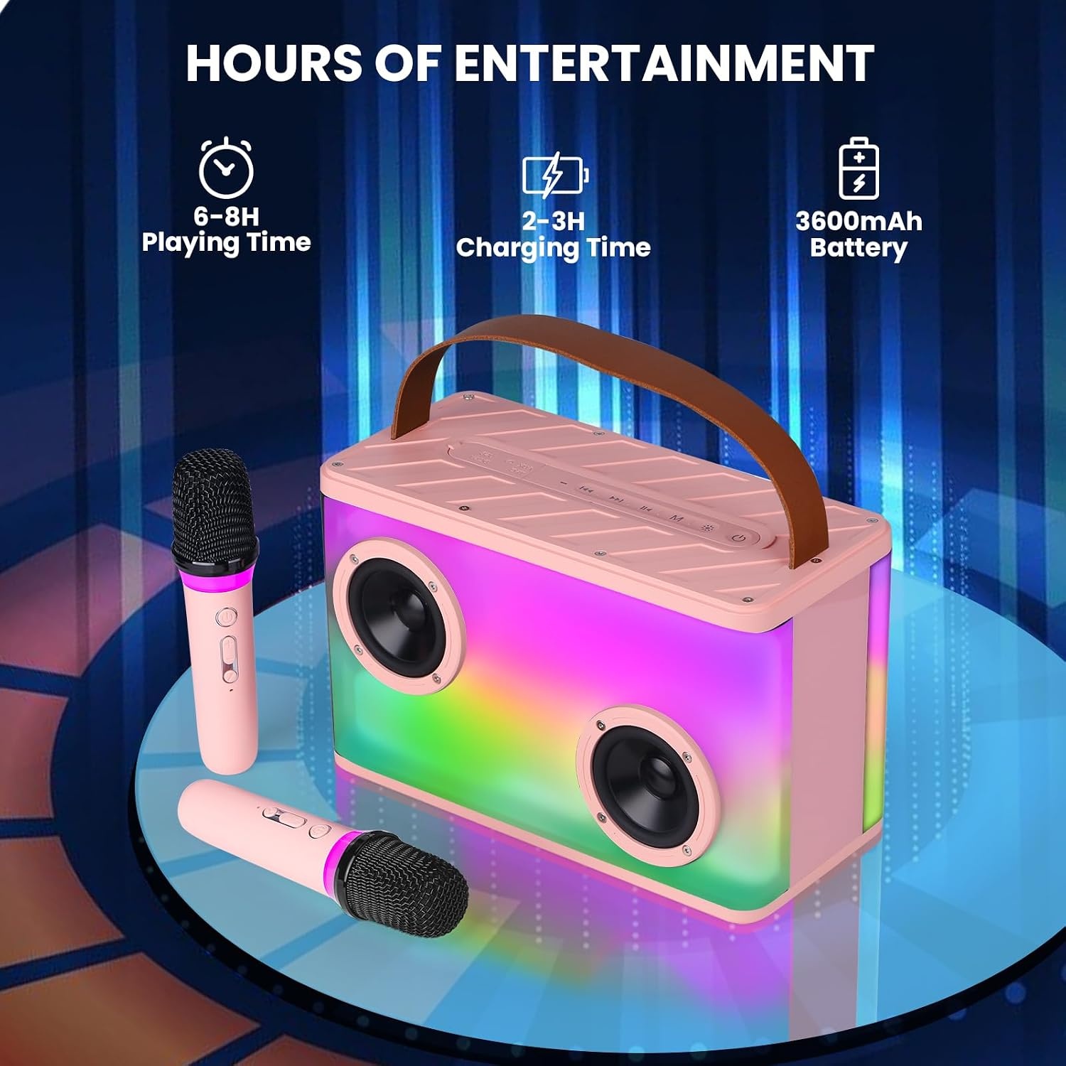 Système karaoké portable rose - Jusqu'à 74% de remise