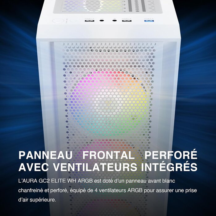 Boîtier PC ATX Blanc - 4 Ventilateurs ARGB - Jusqu'à 74% de remise